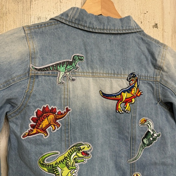 Lola And The Boys Dinosaur Embroidered Denim Jacket Kids Size 8 Blue - Picture 5 of 8